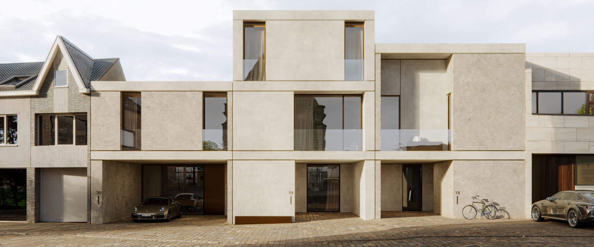 Project Moorsel — groepswoningbouw in Aalst, straatgevel